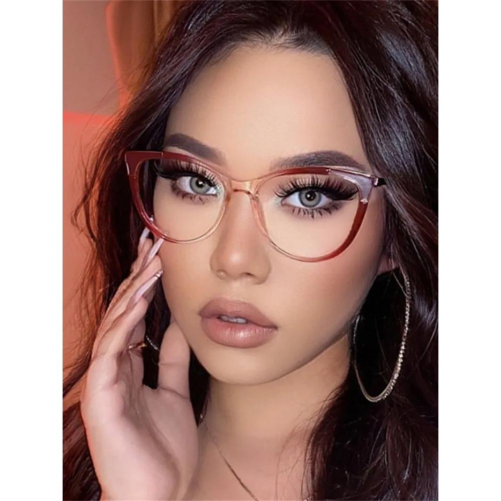Cat Eye Glasses Metal Frame Blue Light Blocking TR90 Brand Designer Eyewear New Trend Gradient Color Frame Reading Eyegalsses
