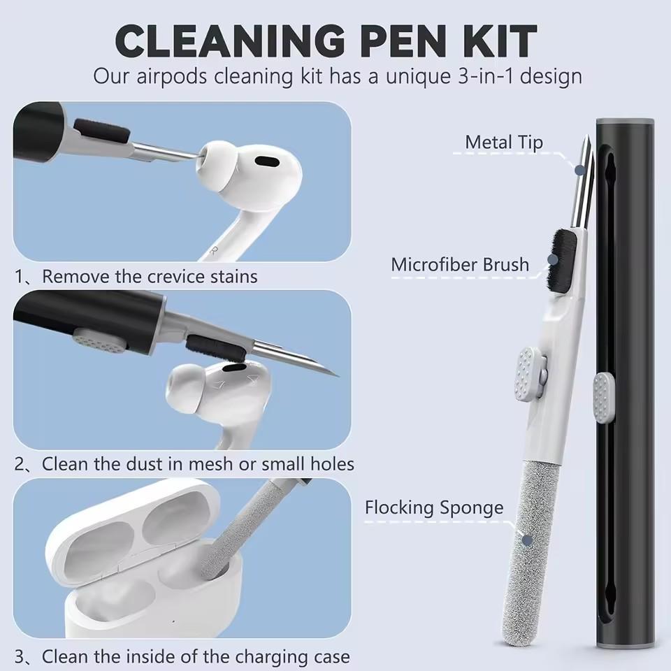 For Airpods pro 2 case Cover with Cleaner Pen Kit Soft Silicone Protective Case for Apple Airpods pro 2nd/1st case Generation