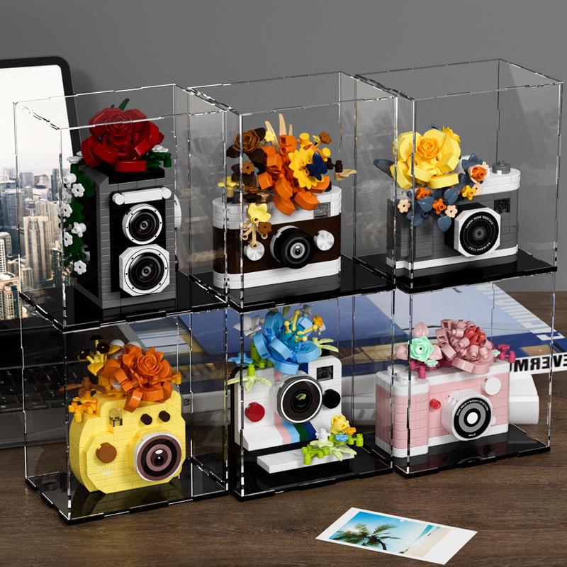 LEGO-Compatible SLR Camera Flower Building Blocks - Creative Educational Toy for Children and Trendy Decor Gift