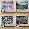 Garden Hydrangea Pattern Tapestry Bedroom Living Room Tapestry Home Wall Decoration Tapestry