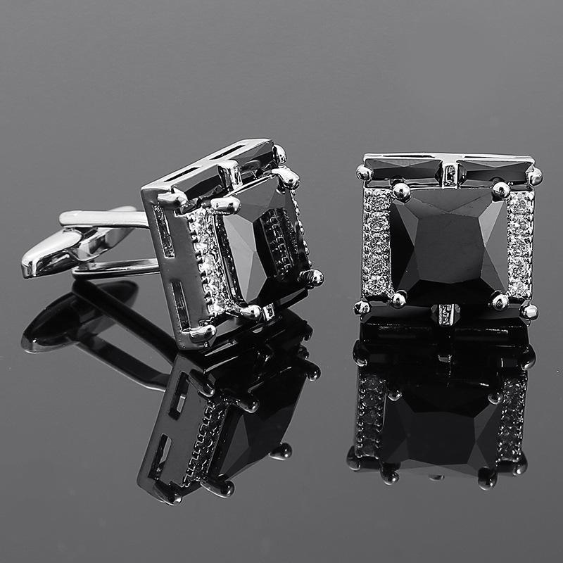 Pánské čtvercové manžetové knoflíčky Hardy s diamantem ze zirkonu - Luxusní knoflíčky na francouzské košile