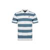 Round Neck Striped Casual Short Sleeve Polo Shirt Men Tops Blue DJ0330-058