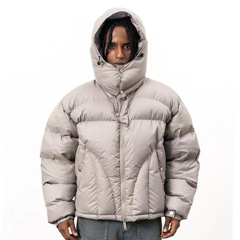 Mens Thick Cotton Hooded Jacket Winter Warm Casual Oversized Streetwear Coat Teens