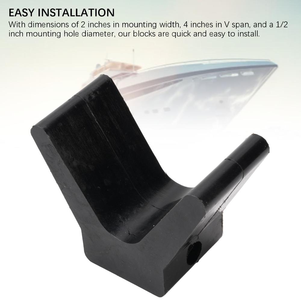 2PCS 2 In Trailer Boat Bow Stop Rubber V Shape Bow Stop Durable V Block Bow Stop  Boat Trailer