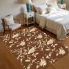 Dark Brown Persian Floral Area Rug Non Slip Mat for Living Room Dining Room Traditional Home Decor Aesthetic Formal Study Room