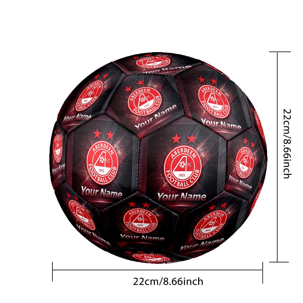 Size 5 Football Custom Name Text, Outdoor Training Soccer BallAberdeen FC