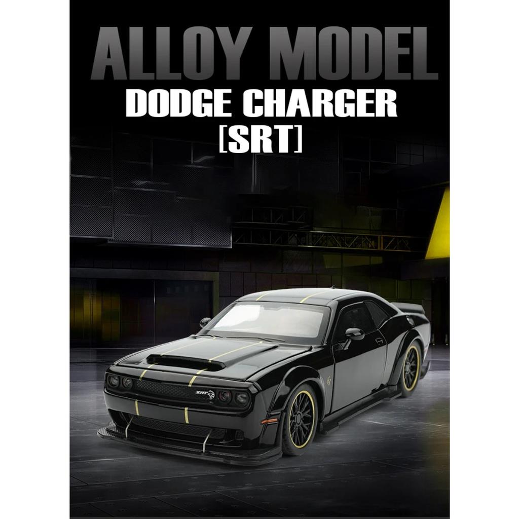 1/32 Dodge Challenger SRT Hellcat Redeye Super Samochód Sportowy Metalowy Odlew Diecast Model Samochodu Dźwięk i Światło Hobby Kolekcjonerski Urodziny
