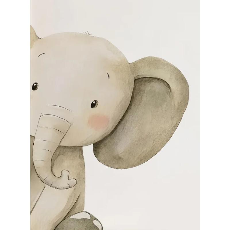 Cute Watercolor Animals Bunny Hamster Koala Zebra Posters Canvas Printing Modern Wall Art Picture for Kidy Room Home Decor Gifts