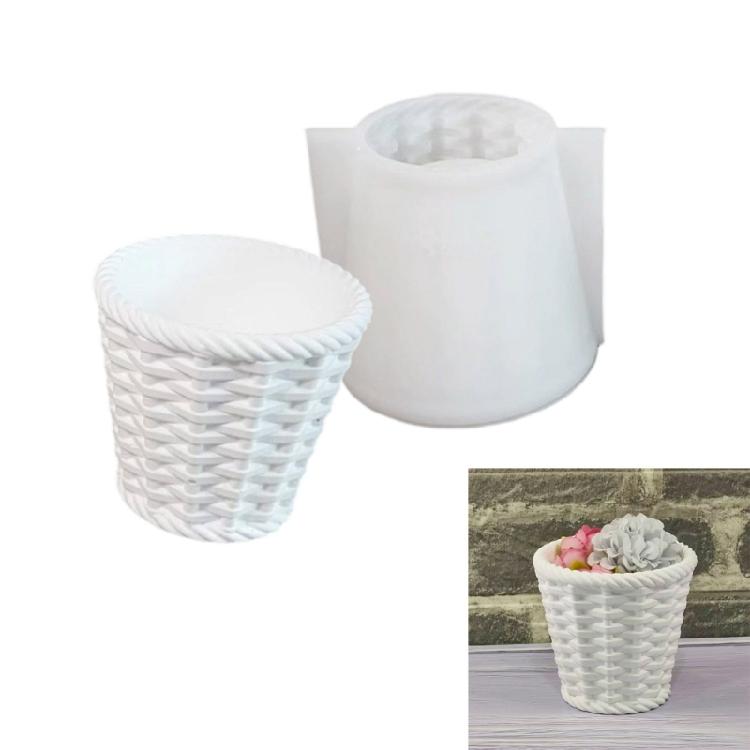 Flexible Silicone Candle Mould For Customes Basket Weave Creation Craft Supplies And Decorative Item Crafting