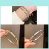 Geometric Square Zircon Silver Bracelet With Gold Plating For Womens Fashion Jewelry