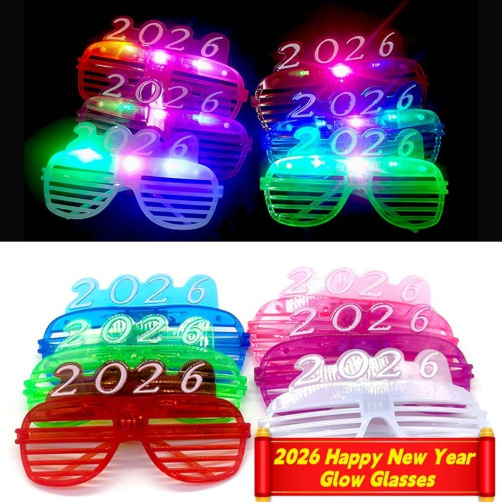 Number Letter 2026 LED Glow Glasses New Year Party Glasses  Masquerade Party
