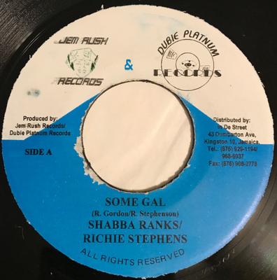 7inch Record SHABBA RANKS / RICHIE STEPHENS - Some Gal NONE Jem Rush Record 2001 Jamaica Reggae, Ska & Dub Used