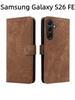 For Samsung Galaxy S26 FE Flip Case RFID tection Dual-Layer Card Slot Soft Silicone External Leather Stand Holder Flip Cover