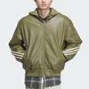 Adidas Originals FW24 PU Jacket M Series Fashion Logo Stripe Stylish Zipper Sports Long Sleeve Jacket Men Jackets Dark-Olive-Green JL7557