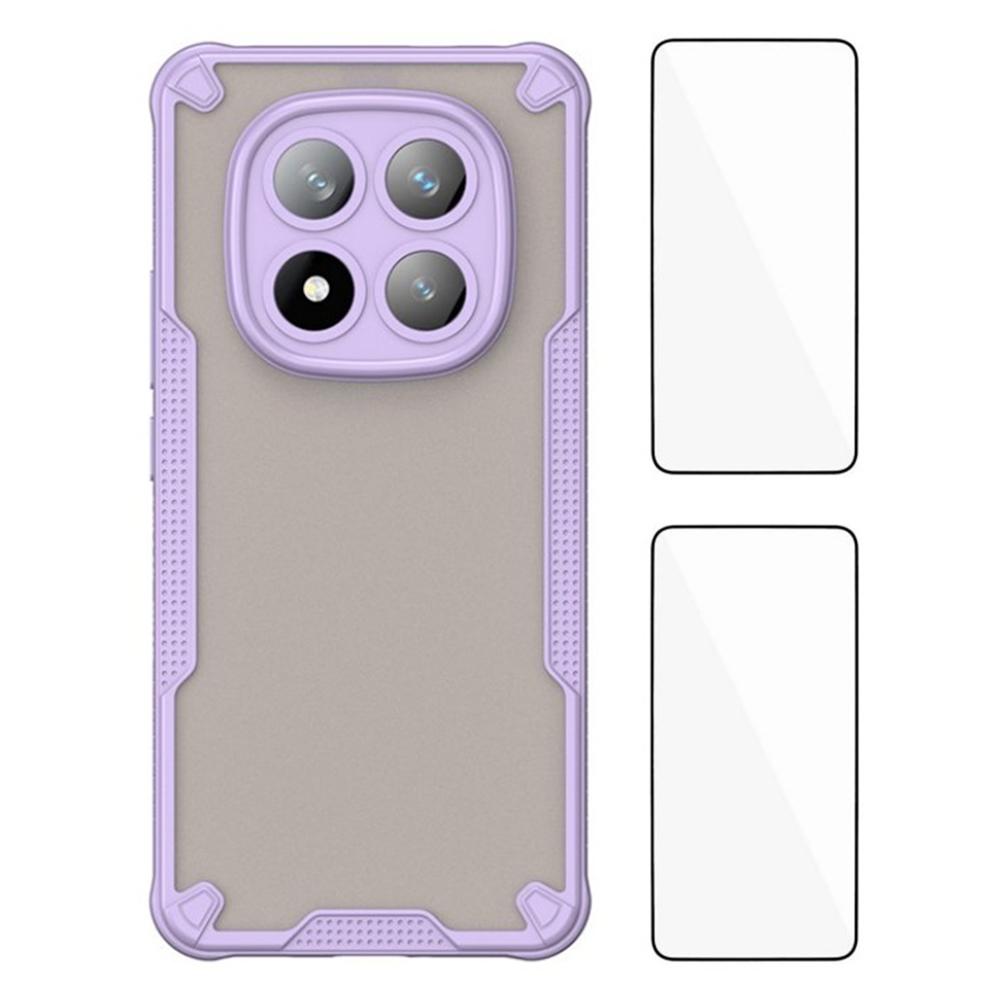 

Серія WANLONFENG MFFJ Для Xiaomi Redmi Note 14 Pro+ 5G Задня кришка з 2 шт. Загартоване скло TPU+Акриловий чохол для телефону Purple