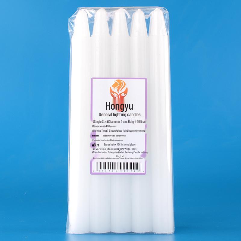 Smokeless Deodorizing White Candles for Power Outages and Buddha Offerings