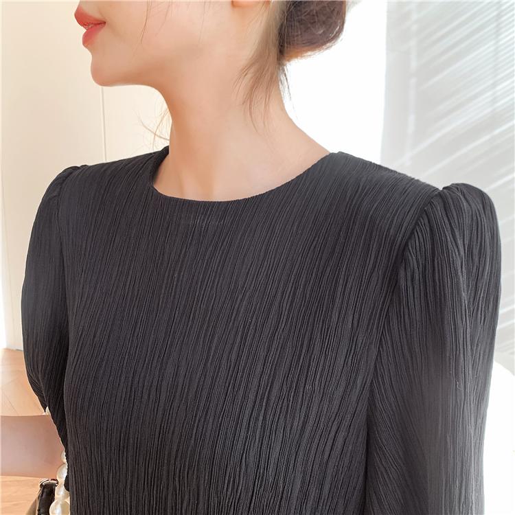 Dimanaf 2025 Summer Plus Size Dress Women Casual Vintage Short Sleeve Long Dress Loose Basic Cotton Black Dress