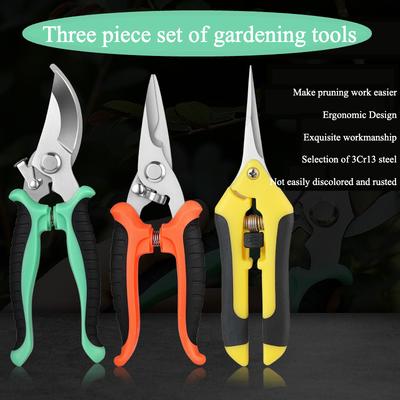 Zestaw 3 szt. Profesjonalne Sekatory Ogrodowe do Przycinania Gałęzi Drzew Owocowych Wytrzymałe Domowe Sekatory Ogrodnicze Stal Nierdzewna
