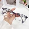 Personalized Tr Transparent Frame Anti-Blue Flat Mirror Women'S Plate Plain Face Core Myopia Optical Glasses Frame Men