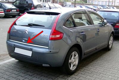 Abdeckung der unteren Kante der Heckklappe (rostfreier Stahl) für Citroen C-4 2004-2010