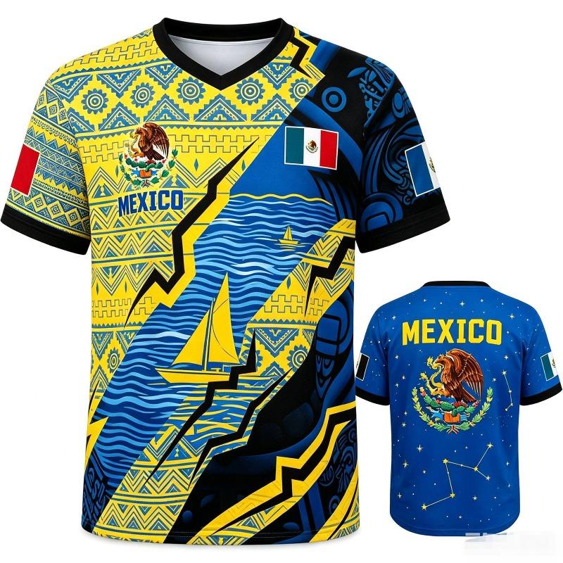 Summer Men s Retro 3D Digital Printed T-shirt V-neck Sports Casual Men s V-neck Short Sleeved T-shirt S