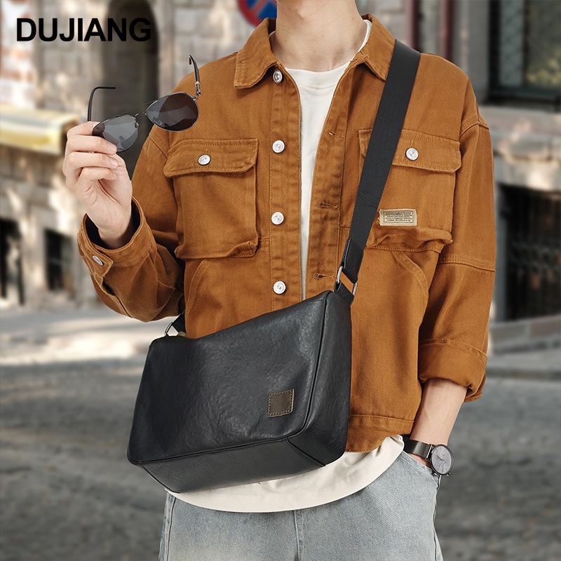 Genuine Leather Men's Crossbody Bag - High-End, Large Capacity, Casual Outdoor Shoulder Bag