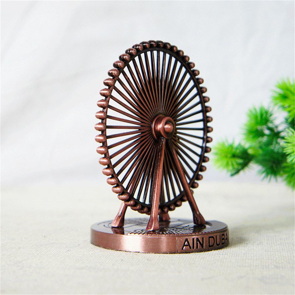 Metal Dubai Ferris Wheel Rotating Ornament Wine Cabinet Home Desktops Decorations Metal Sculpture Housewarmings Gift