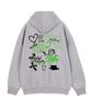 Astral Projection Graffiti Oversized Wide Shoulder Zip-Up Hoodie_Melange