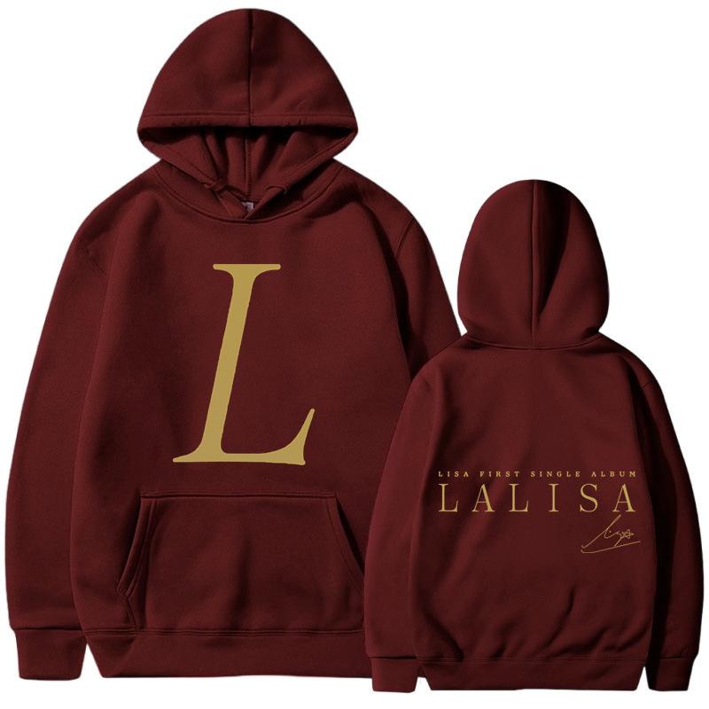 LISA SOLO Debut Album LALISA Surrounding the Same Hoodie Spring Autumn and Winter Kpop Pullover Casual Sweater