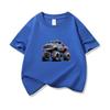 Kids Cotton T Shirt Cool Cartoon Offroad Vehicle Print Crew Neck Short Sleeve Tee Casual Boys Girls Summer Tops