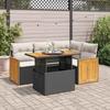 VidaXL Garden Lounge Set 5 Pcs with Cushions Black Braided Resin Acacia 3327703