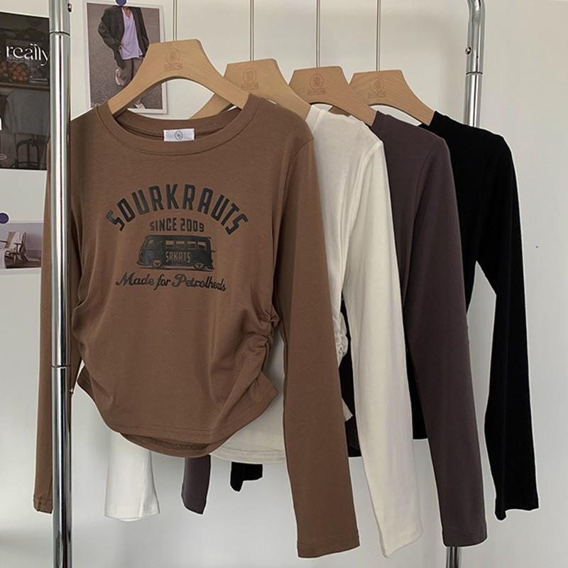 Women's Sweet & Spicy Long-Sleeve Chic T-Shirt - Slimming Spring/Autumn Design