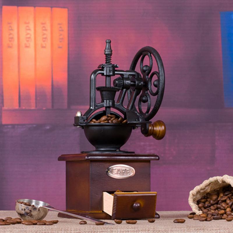 Vintage Big Wheel Manual Coffee Machine Portable Ferris Wheel Coffee Bean Grinder Professional Handmade Coffee Accessories