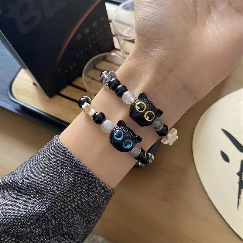 Sesame Cat Kitten Head Friendship Bracelet - Cute, Versatile Street Style Jewelry Design