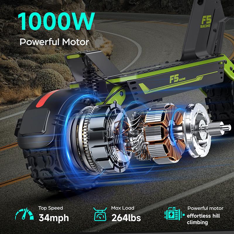 Electric Scooter Gokeep 10" 52V 20AH Dual Disc Brakes 1000W Motor Fully Suspended Adult Electric Scooter Max Load 120Kg With NFC F5