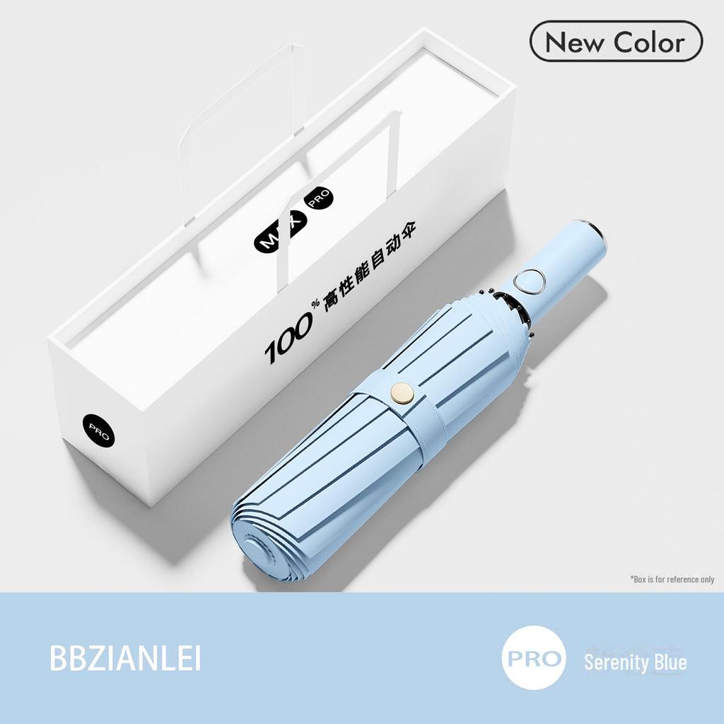 32-Rib Automatic Folding Umbrella with UV Protection & Logo Printing