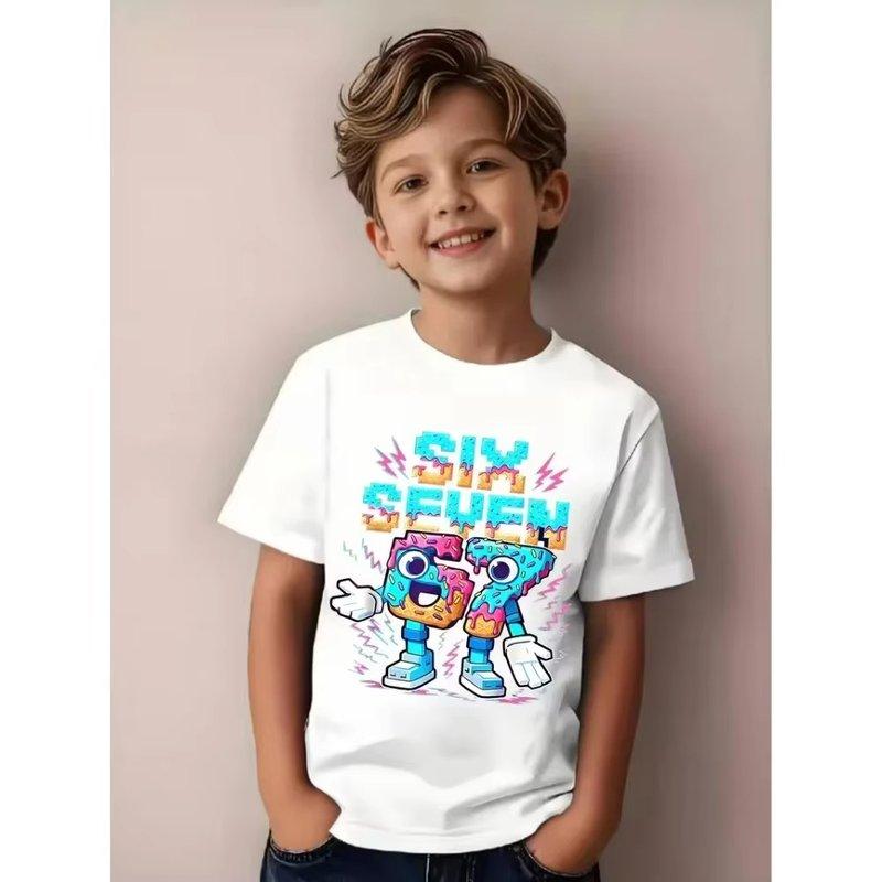 Kids Number 67 Graphic TShirt Soft Cotton Crew Neck Cute  Cool Birthday Wear for Boys  Girlsdf0054