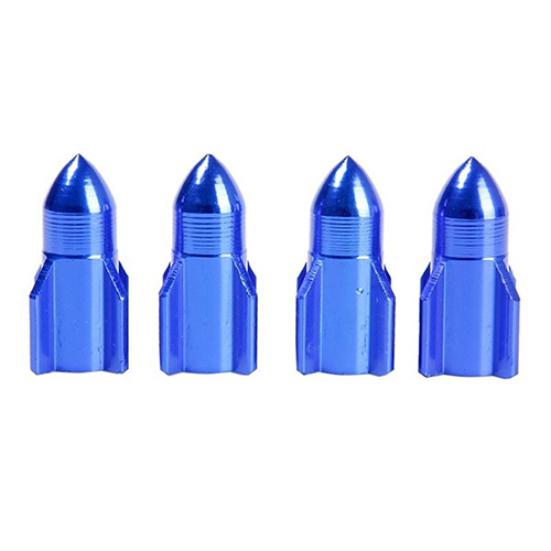 4Pcs Auto Car Alloy Rocket Bike Aluminum Tire Shape Tyre Valve Wheel Stem Cap