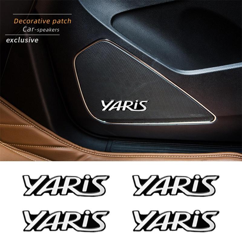 4/10pcs Car Audio Decorate 3D Aluminum Badge Emblem Sticker For Toyota Yaris 2004 2008 2018 Accessories Car-Styling