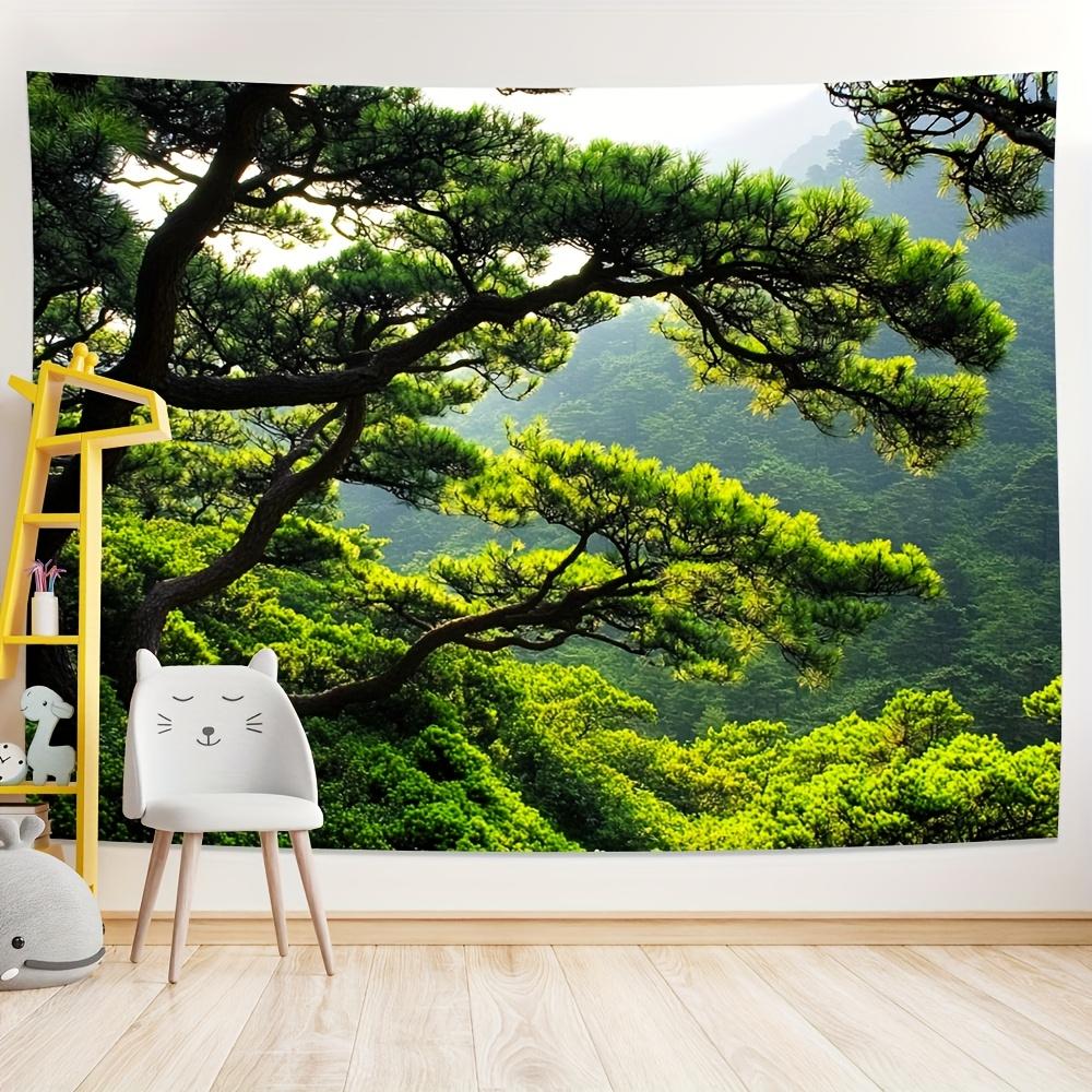 Green Pine Tree Forest Mountain View Nature Landscape Wall Tapestry Art Decor Home Interior Design Living Room Bedroom