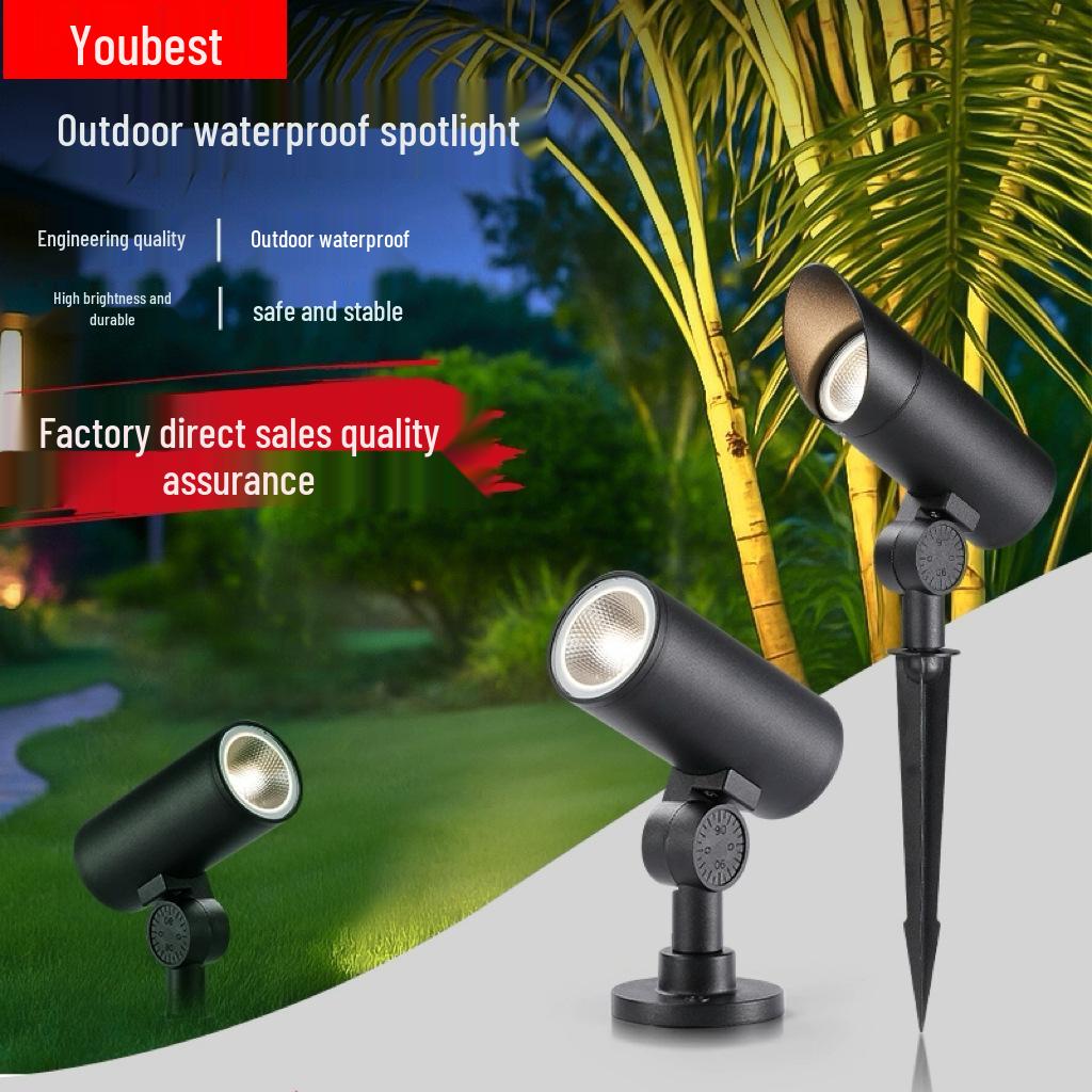 LED Waterproof Outdoor Spotlight: Seven-Color Tree Projection Lawn Light for Villa Landscapes