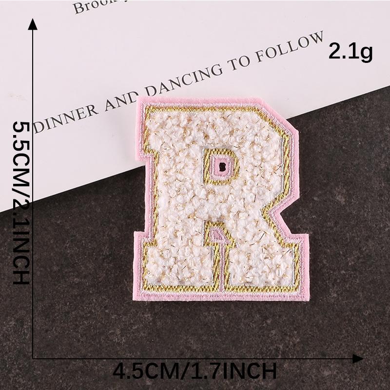 Computer Embroidery Gold Silk Towel Embroidery Cloth Label English Alphabet Hand Account Diy Patch Accessories Chenier Embroidery Cloth Sticker