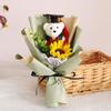 Woven Doctoral Bear Bouquet Plush Bear Crochet Flowers Bouquet  Student Gift