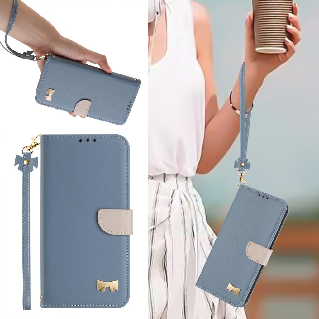 For Xiaomi Redmi 15 4G (EU) (171mm) Case Bowknot Decor Wallet Leather Phone Cover with Wrist Strap