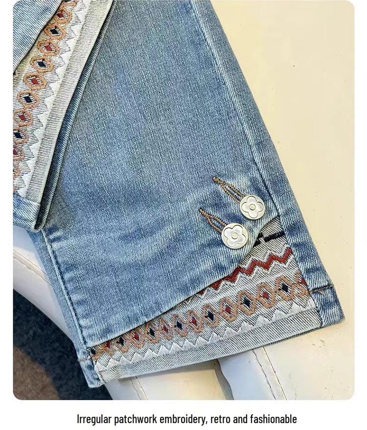Women's Plus Size Retro Stretch Jeans - High Waist Slimming Straight Leg Pants