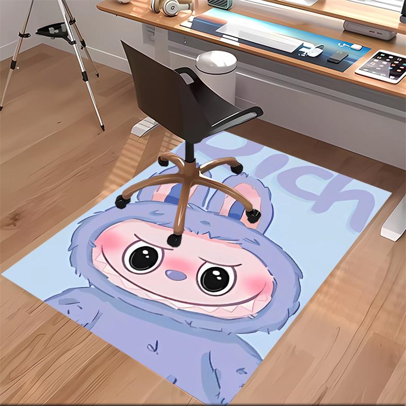 1pc labubu Print Area Rug - Soft, Washable Non-Slip Indoor Mat for Office Chairs, Living Room, Home Office Decorative Rug