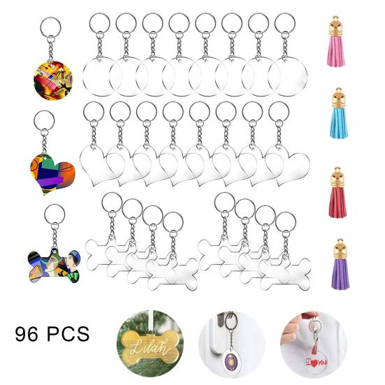 

Key Chains Smooth Edges Portable DIY Eco-friendly Acrylic Keychain for DIY Keychain