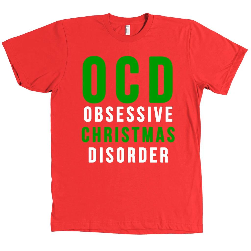 OCD Obsessive Christmas Disorder Bella + Canvas T Shirt Holiday Funny Tee NEW XL