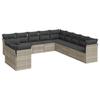 Vidaxl 11-Cz. Garden Furniture Set With Cushions, Grey Rattan Pe