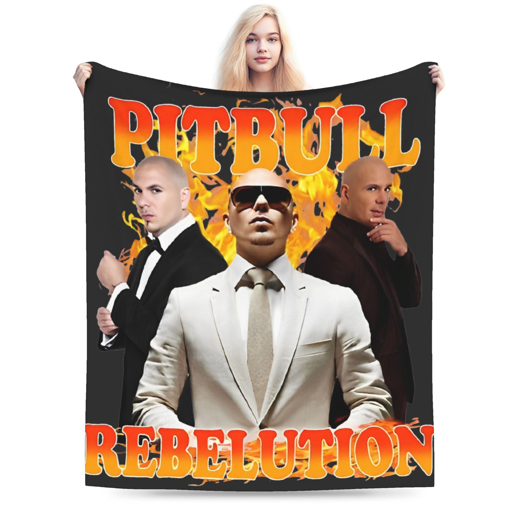 Pandara Jewelry Unisex Pitbull Concert 90S Mr. Worldwide Pitbull Music Blanket Warm Soft Plush Throw Blanket For Bedroom Flannel Bedspread Bed Cover
